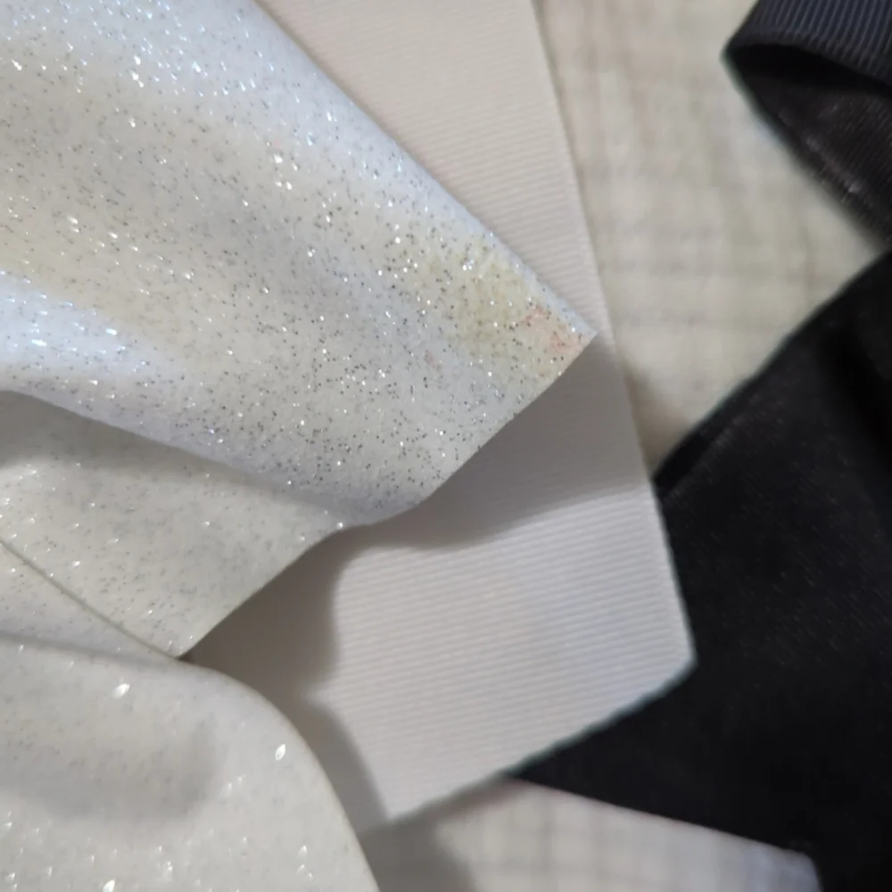 Set of Large Hair Bows in Black, White, and Pink